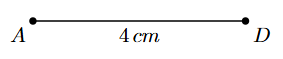 Step 1 Step 1: A line segment AD of length 4 cm is drawn.